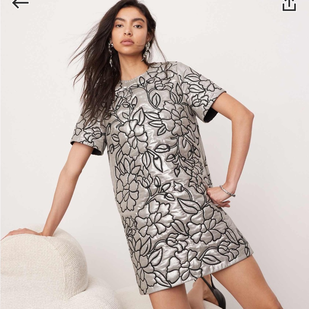 Embroiders quilted mini dress for special occasions